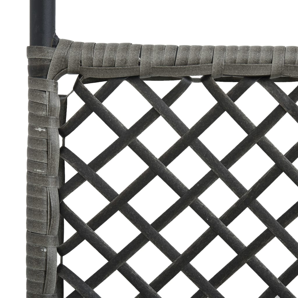 4-Panel Room Divider Poly Rattan Anthracite 240x200 cm