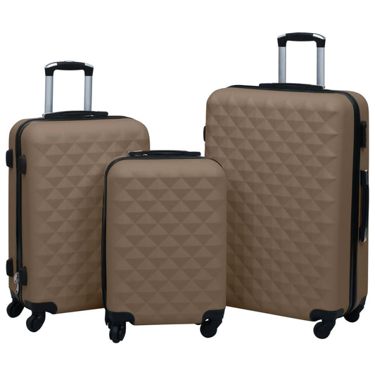 Hardcase Trolley Set 3 pcs Brown ABS