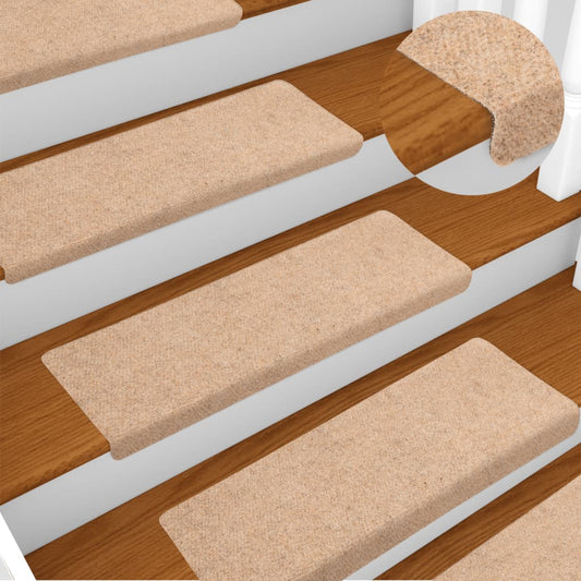 Stair Mats 15 pcs Needle Punch 65x21x4 cm Brown