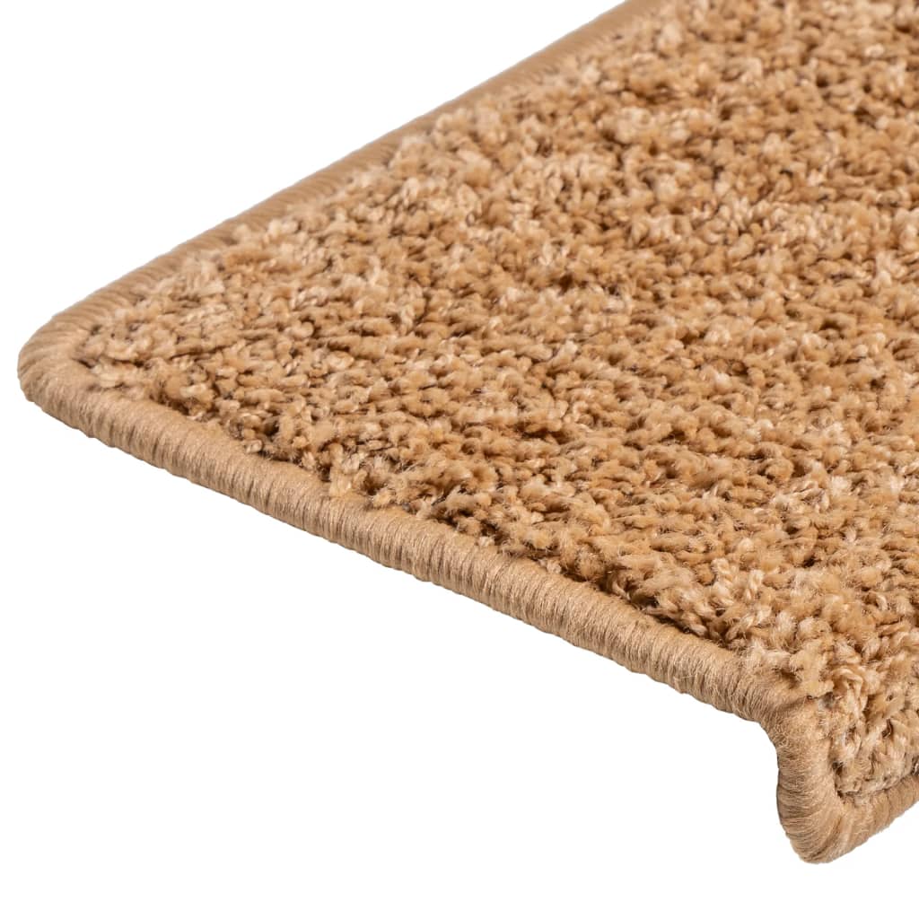 Carpet Stair Treads 15 pcs 65x21x4 cm Beige