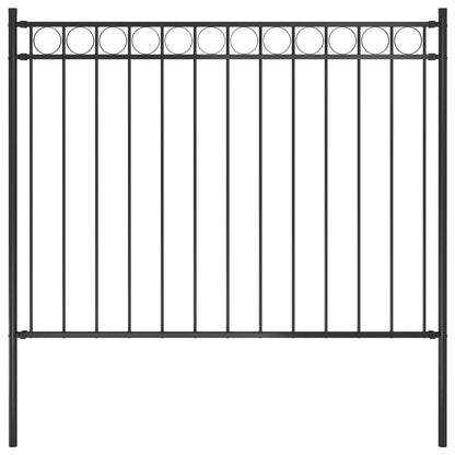 Garden Fence Steel 1.7x1 m Black