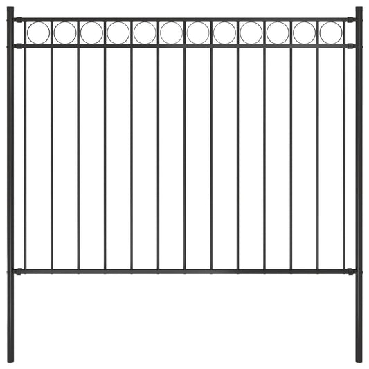 Garden Fence Steel 1.7x1 m Black