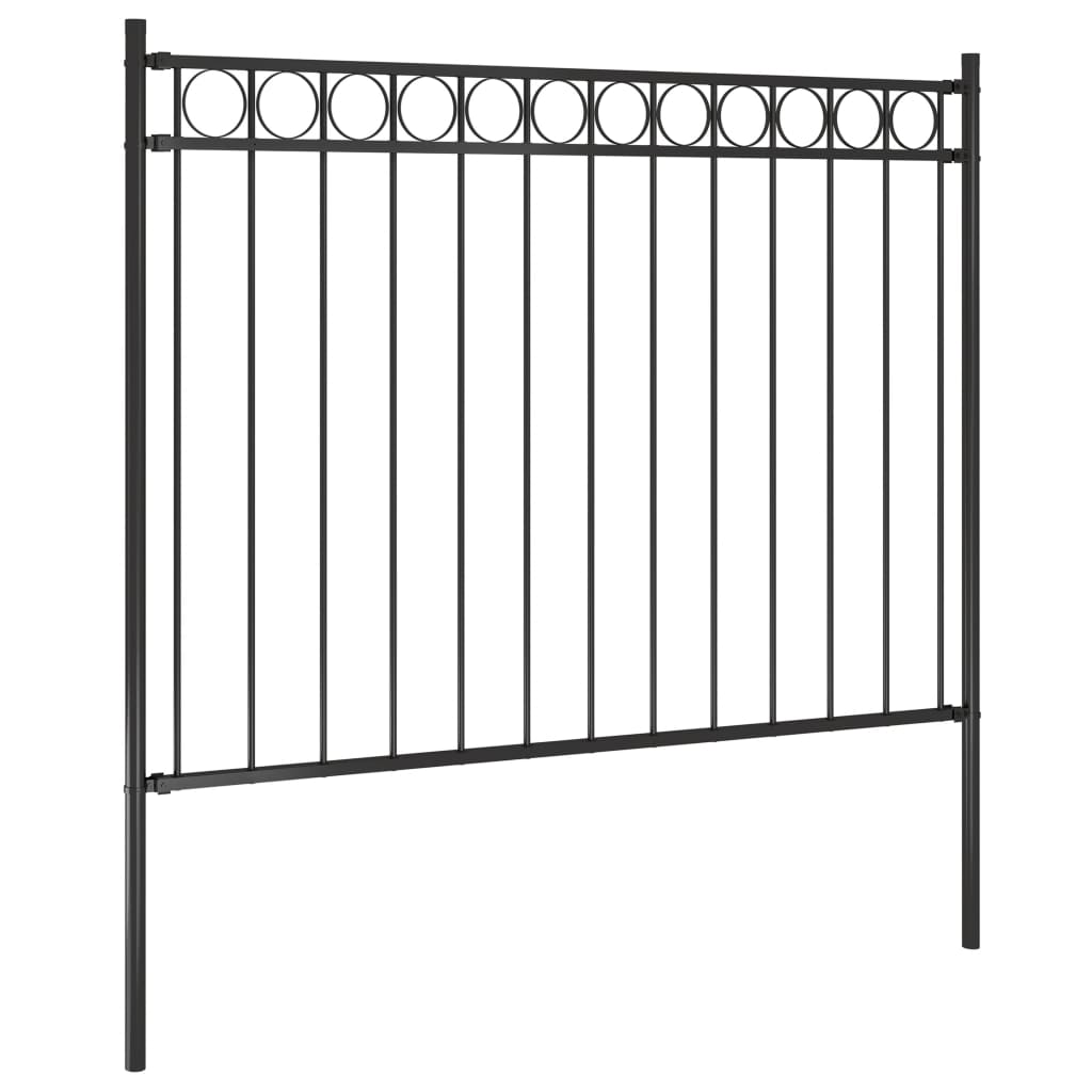 Garden Fence Steel 1.7x1 m Black