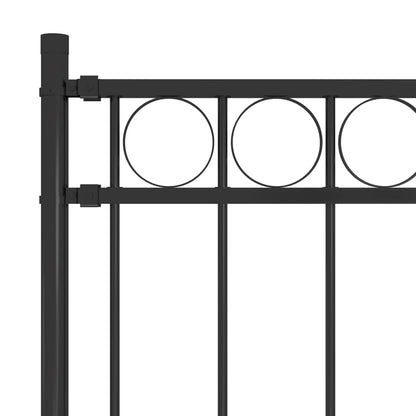 Garden Fence Steel 1.7x1 m Black