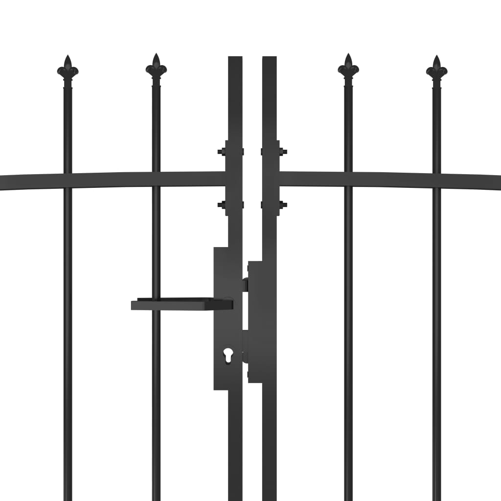 Garden Fence Gate with Spear Top 5x2 m Black