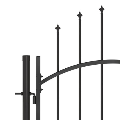 Garden Fence Gate with Spear Top 5x2 m Black