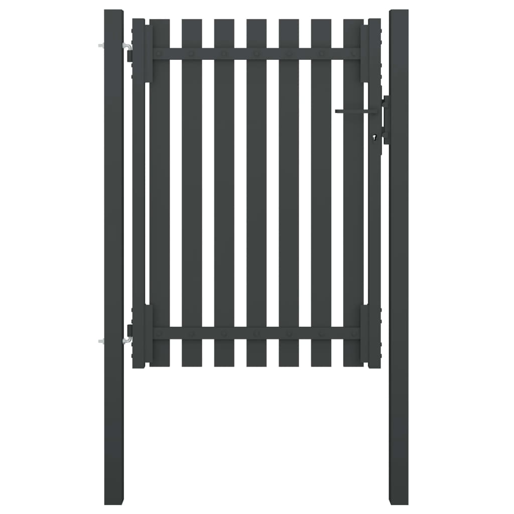 Garden Fence Gate Steel 1x1.7 m Anthracite