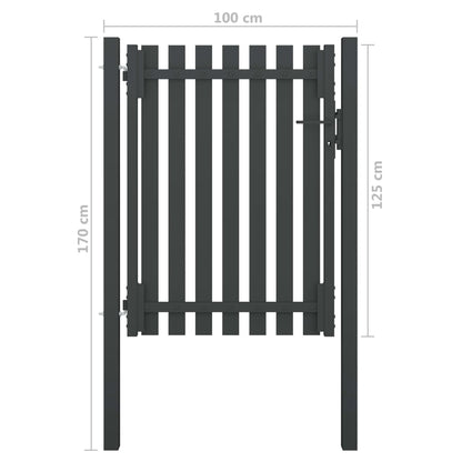 Garden Fence Gate Steel 1x1.7 m Anthracite