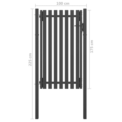 Garden Fence Gate Steel 1x2.25 m Anthracite