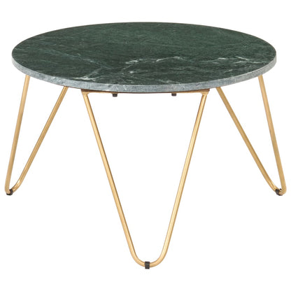 Coffee Table Green 65x65x42 cm Real Stone with Marble Texture