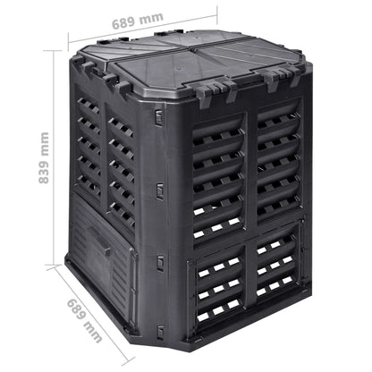 Garden Composter Black 68.9x68.9x83.9 cm 360 L