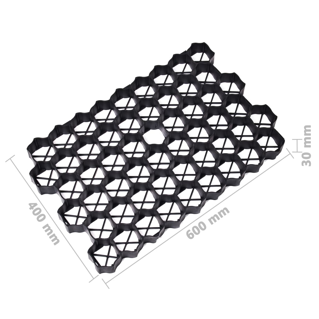 Grass Grids 16 pcs Black 60x40x3 cm Plastic