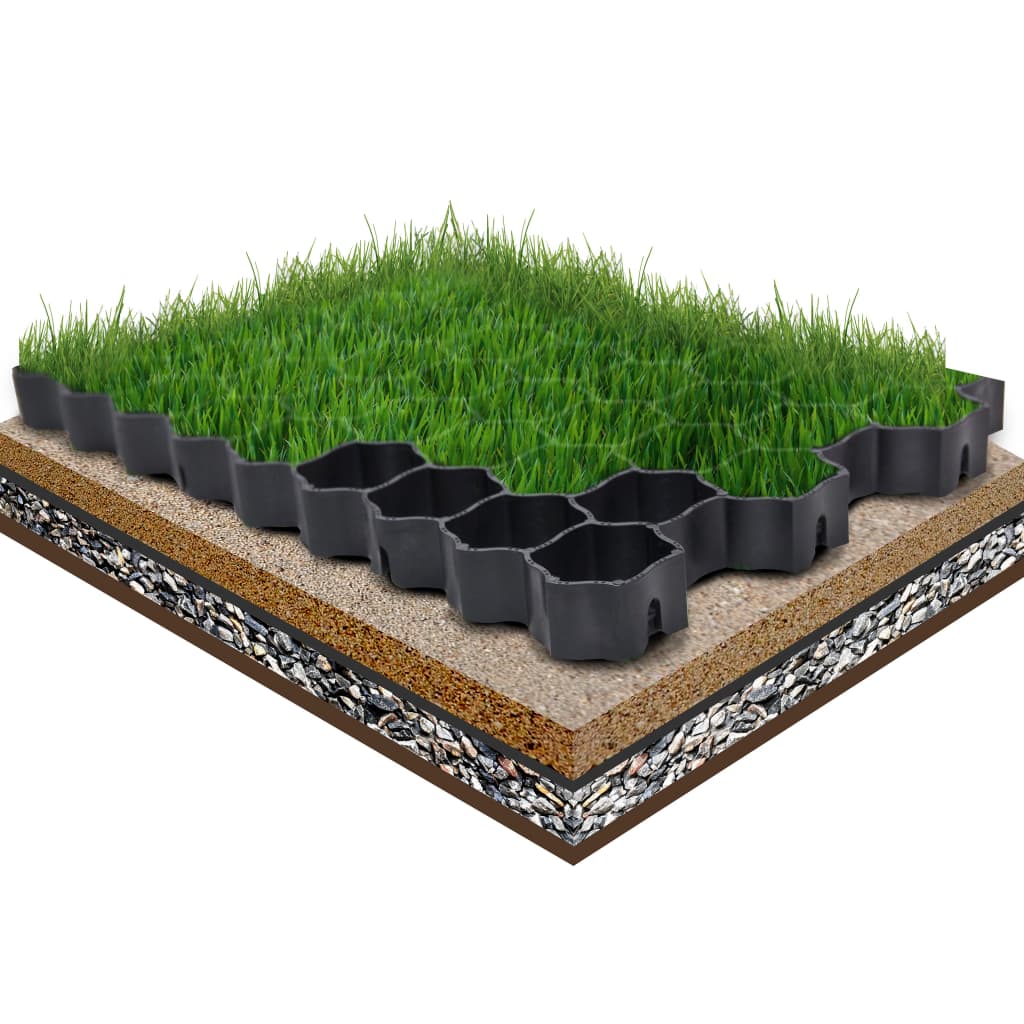 Grass Grids 16 pcs Black 60x40x3 cm Plastic