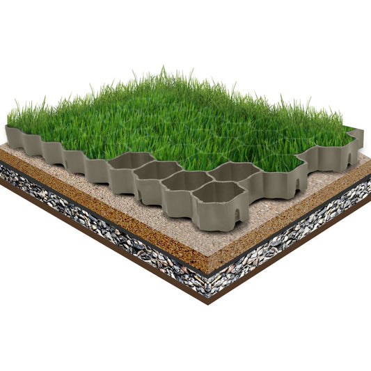 Grass Grids 16 pcs Green 60x40x3 cm Plastic