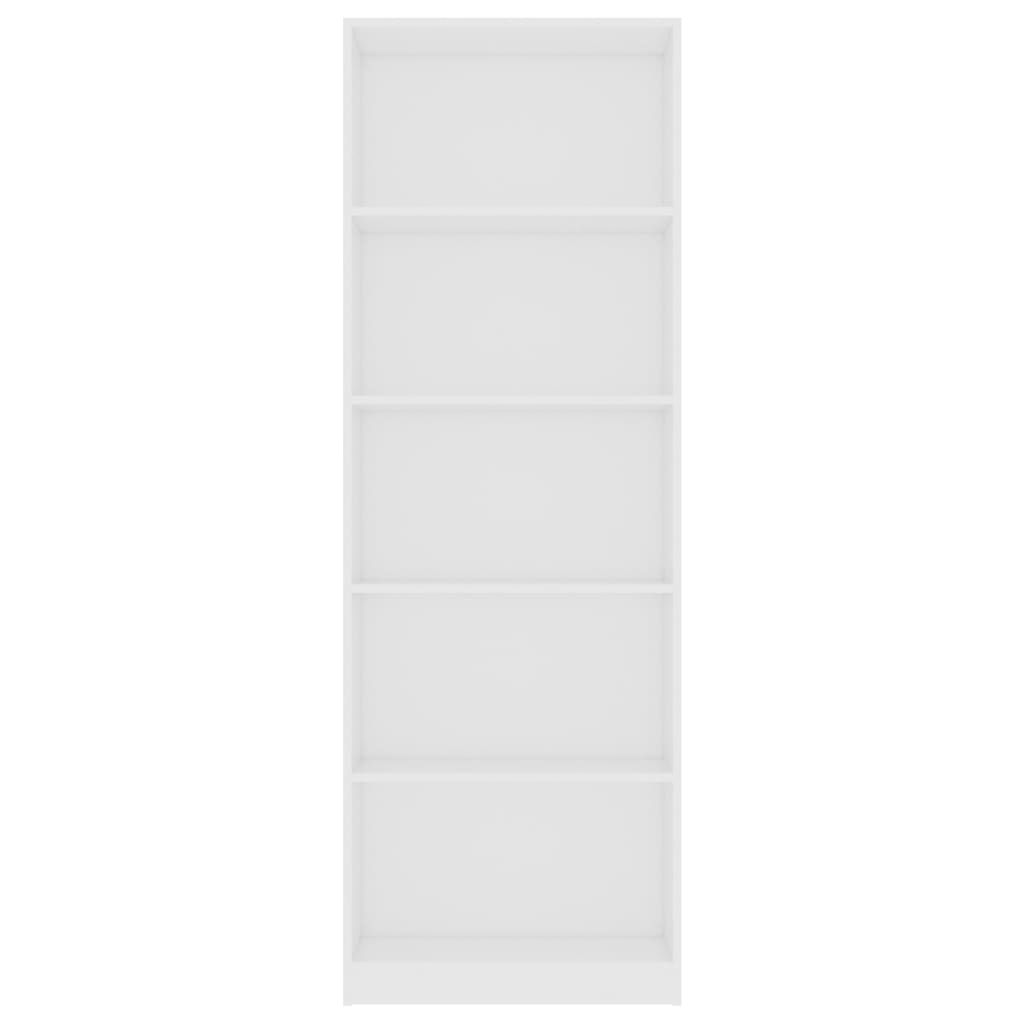 5-Tier Book Cabinet White 60x24x175 cm Engineered Wood