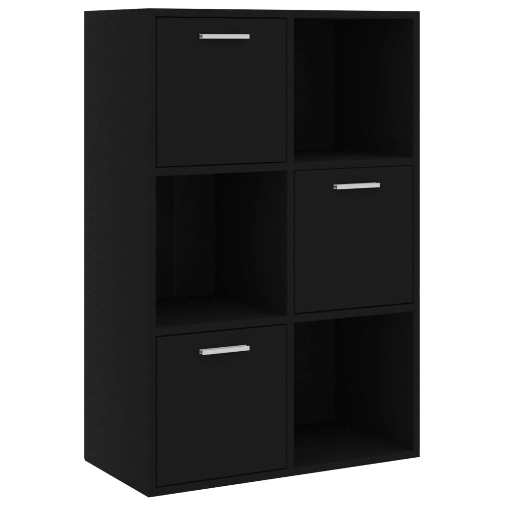 Storage Cabinet Black 60x29.5x90 cm Engineered Wood