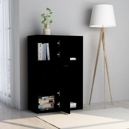 Storage Cabinet Black 60x29.5x90 cm Engineered Wood