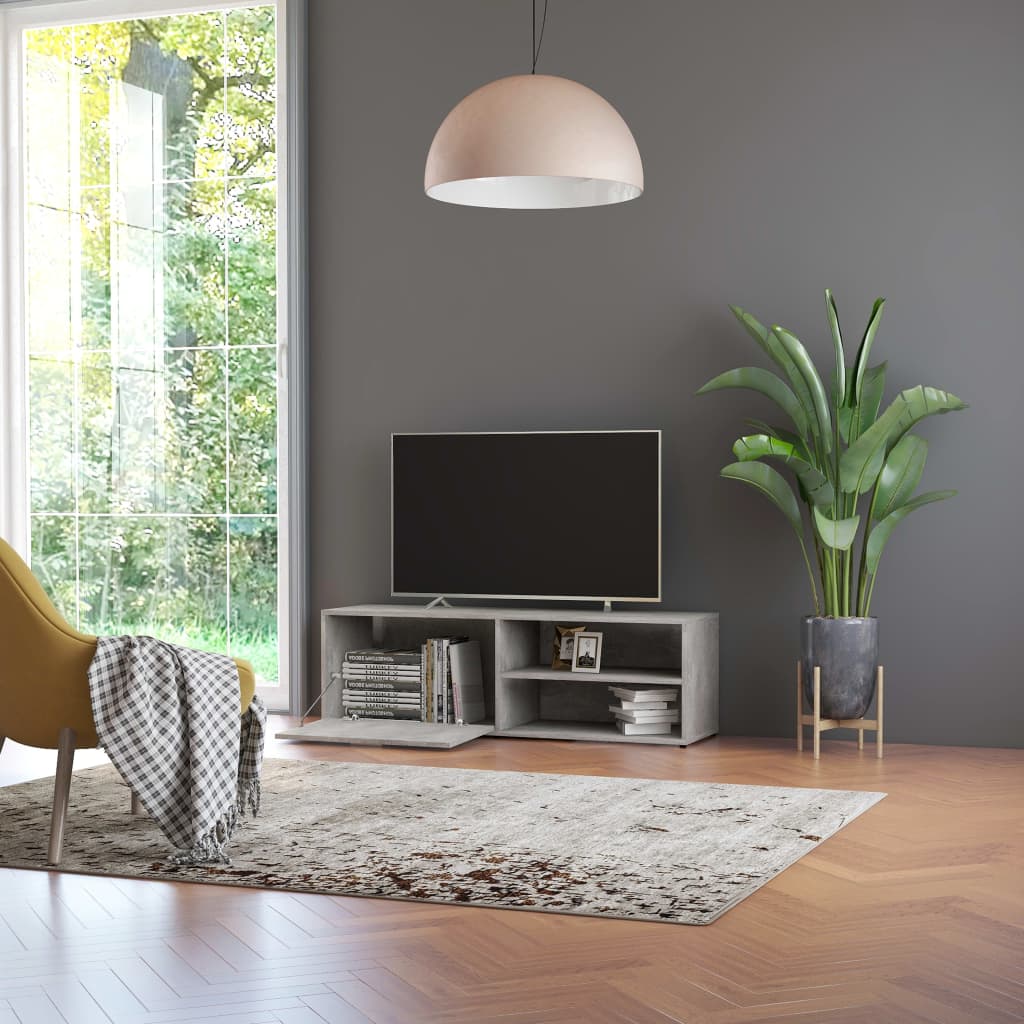 TV Cabinet Concrete Grey 120x34x37 cm Engineered Wood