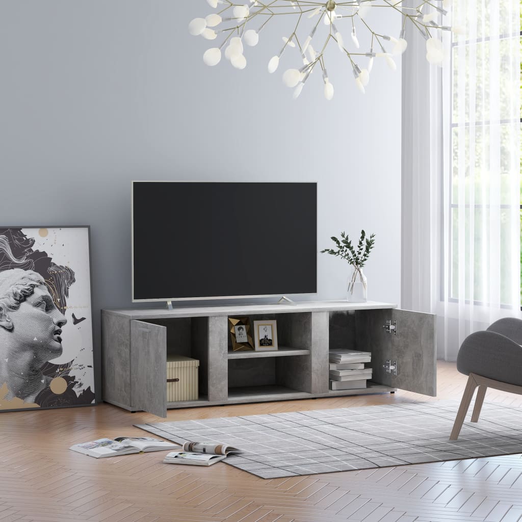 TV Cabinet Concrete Grey 120x34x37 cm Engineered Wood