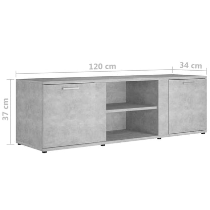 TV Cabinet Concrete Grey 120x34x37 cm Engineered Wood