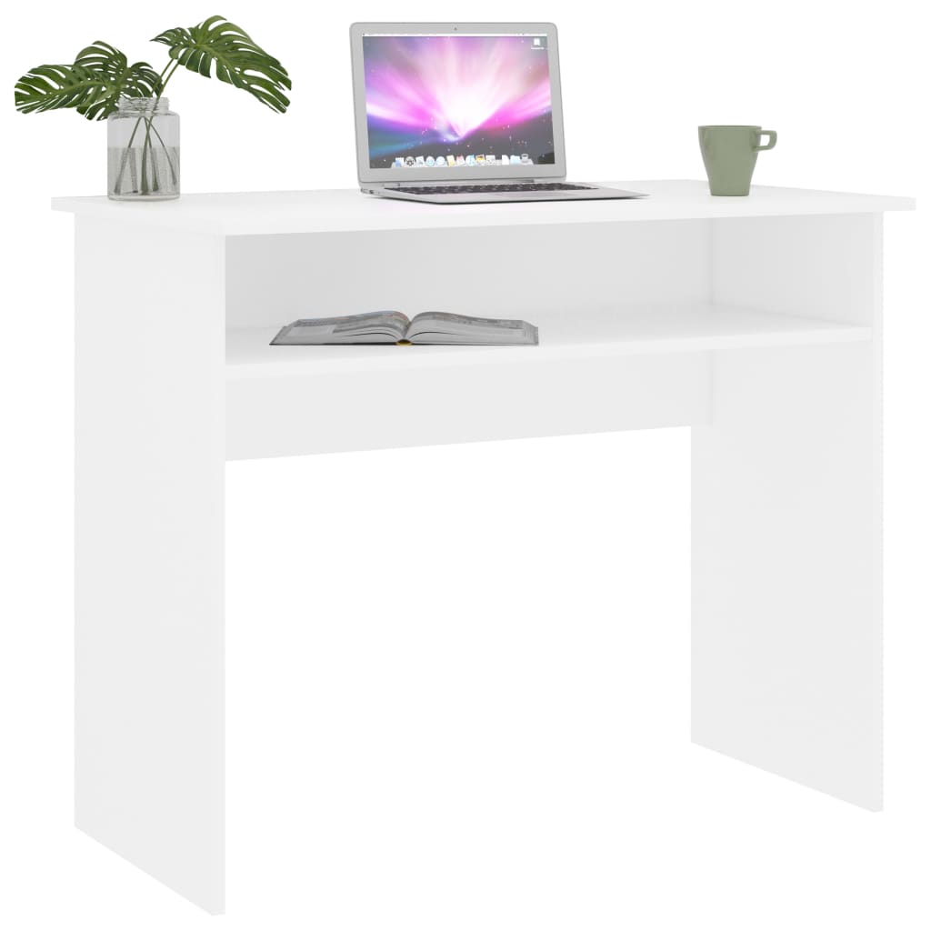 Desk White 90x50x74 cm Engineered Wood