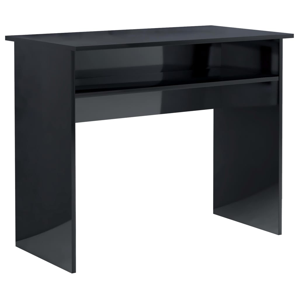 Desk High Gloss Black 90x50x74 cm Engineered Wood