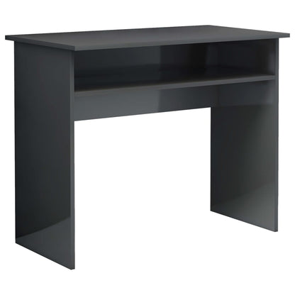 Desk High Gloss Grey 90x50x74 cm Engineered Wood