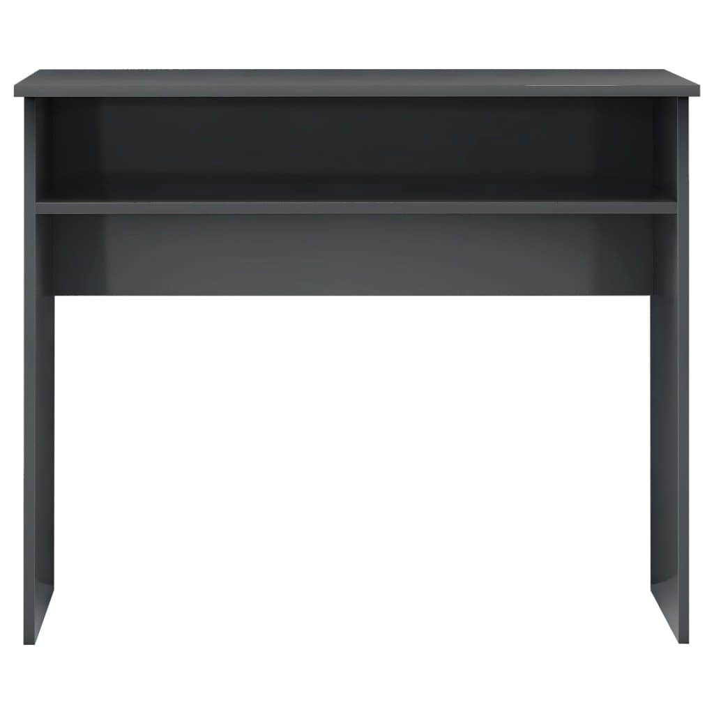 Desk High Gloss Grey 90x50x74 cm Engineered Wood