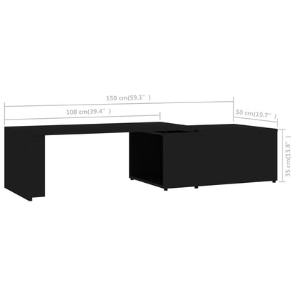 Coffee Table Black 150x50x35 cm Engineered Wood