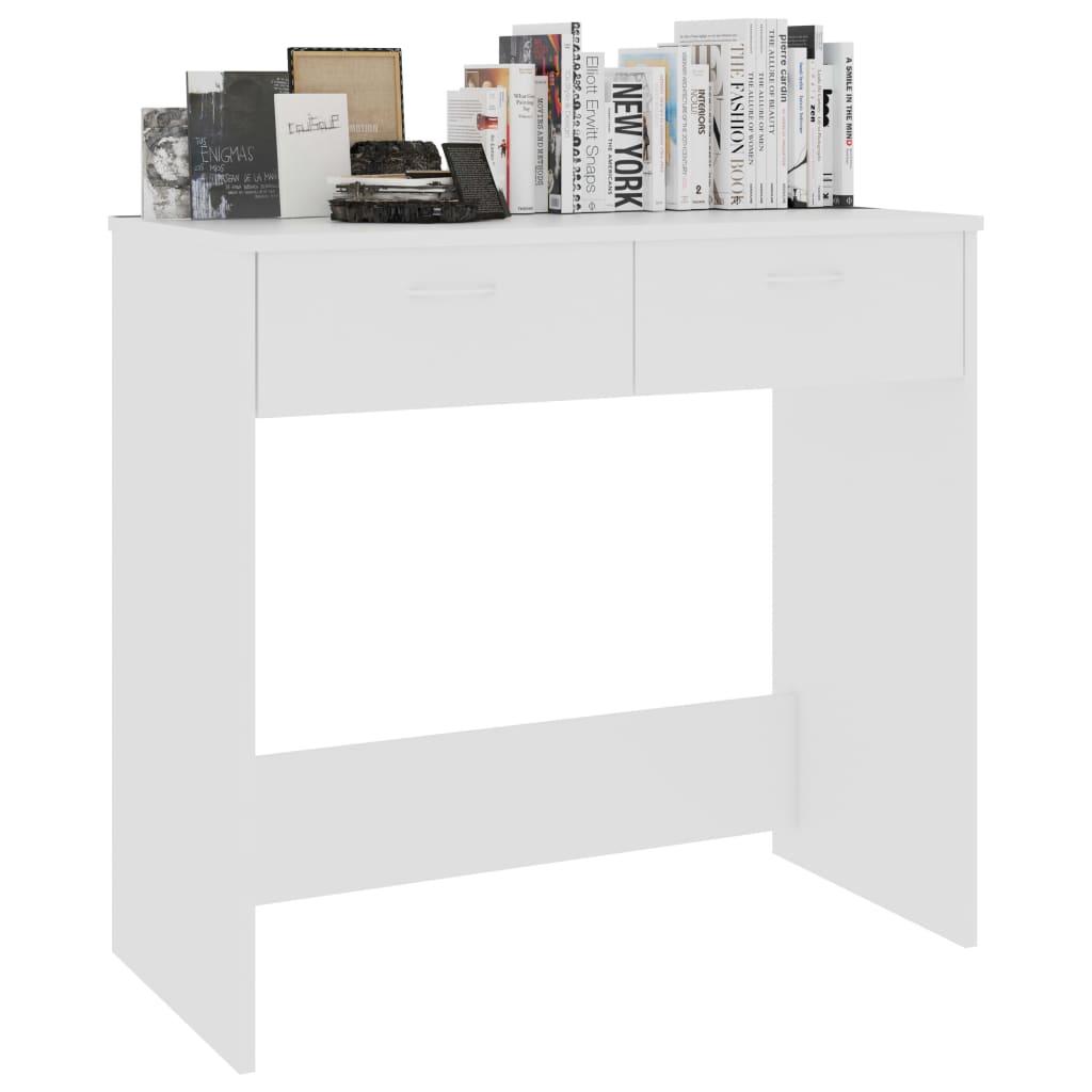 Desk White 80x40x75 cm Engineered Wood