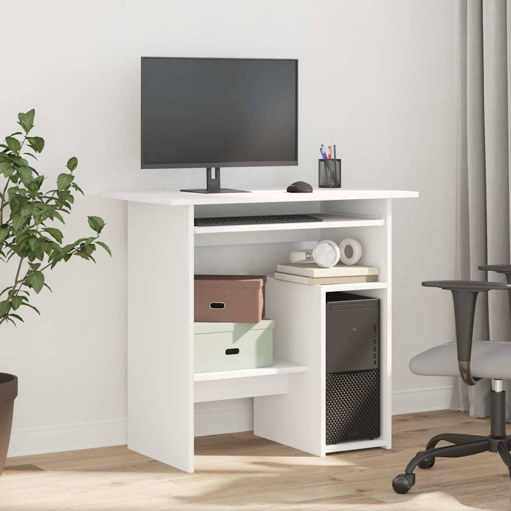 Desk White 80x45x74 cm Engineered Wood