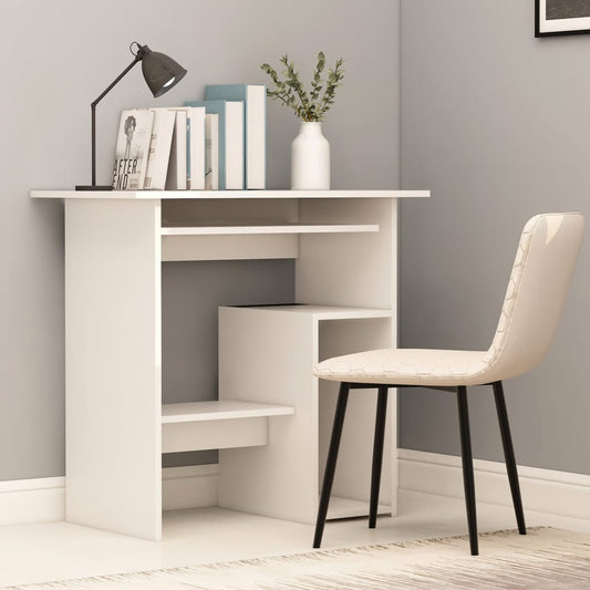 Desk White 80x45x74 cm Engineered Wood