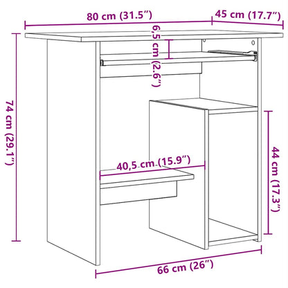 Desk Grey 80x45x74 cm Engineered Wood