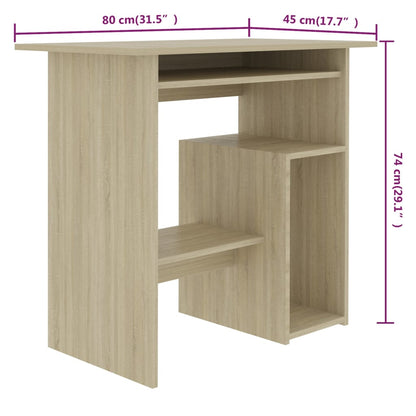 Desk Sonoma Oak 80x45x74 cm Engineered Wood