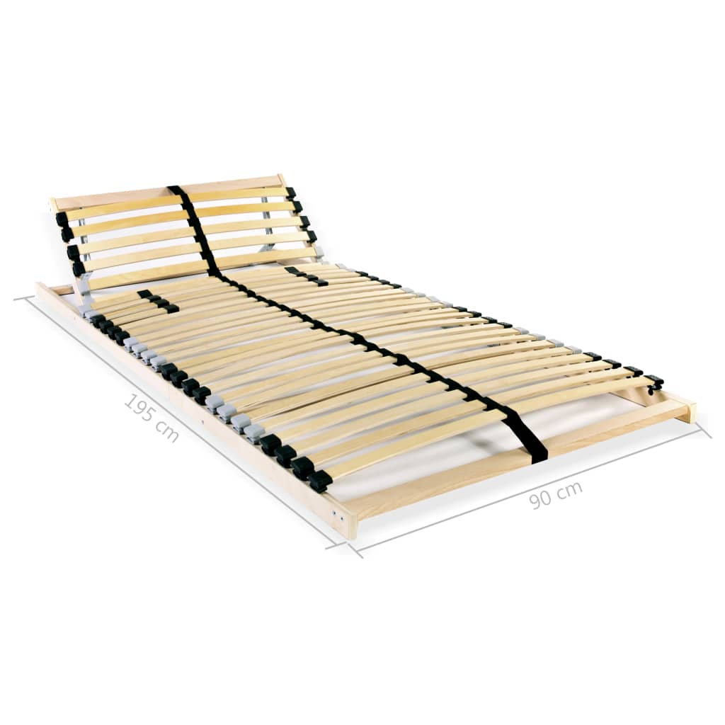 Slatted Bed Bases 2 pcs with 28 Slats 7 Zones 90x200 cm