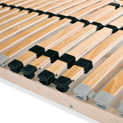 Slatted Bed Bases 2 pcs with 28 Slats 7 Zones 90x200 cm