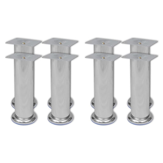 Sofa Legs 8 pcs Round Chrome 180 mm