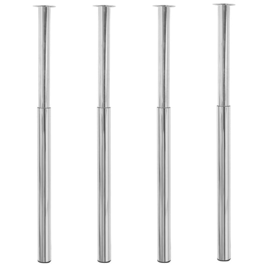 Telescopic Table Legs 4 pcs Chrome 710 mm-1100 mm