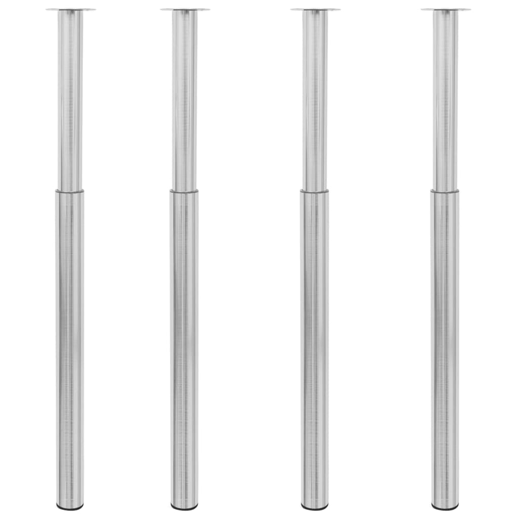 Telescopic Table Legs 4 pcs Brushed Nickel 710 mm-1100 mm