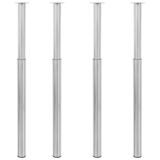 Telescopic Table Legs 4 pcs Brushed Nickel 710 mm-1100 mm