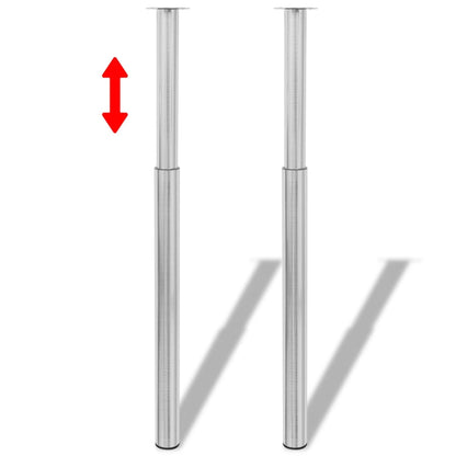 Telescopic Table Legs 4 pcs Brushed Nickel 710 mm-1100 mm