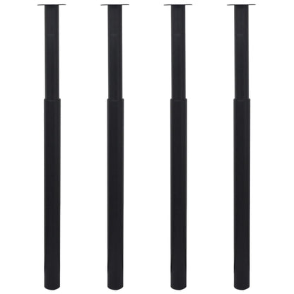 Telescopic Table Legs 4 pcs Black 710 mm-1100 mm