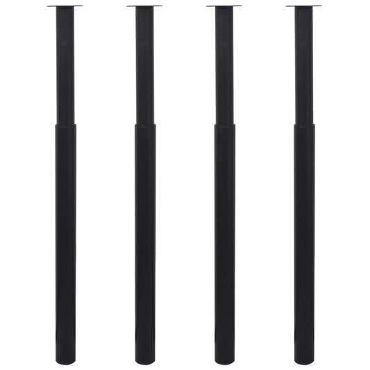 Telescopic Table Legs 4 pcs Black 710 mm-1100 mm