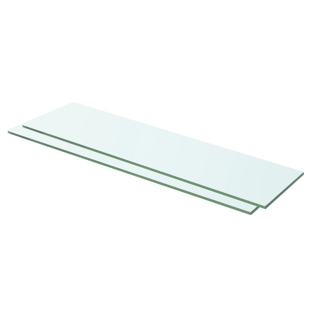 Shelves 2 pcs Panel Glass Clear 60x12 cm