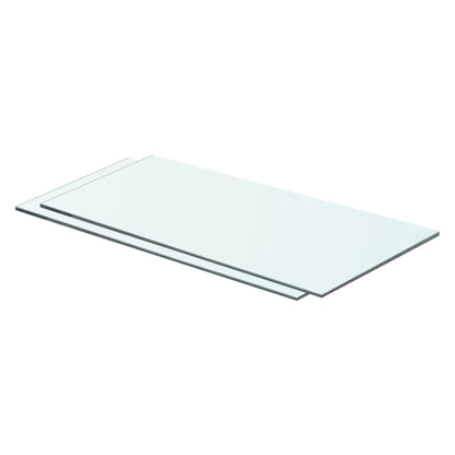 Shelves 2 pcs Panel Glass Clear 60x25 cm