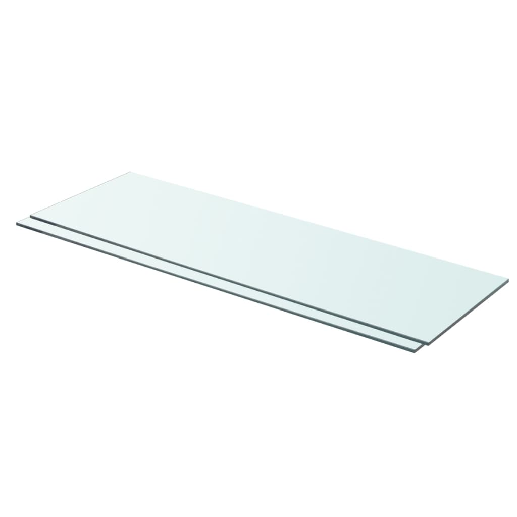 Shelves 2 pcs Panel Glass Clear 80x25 cm