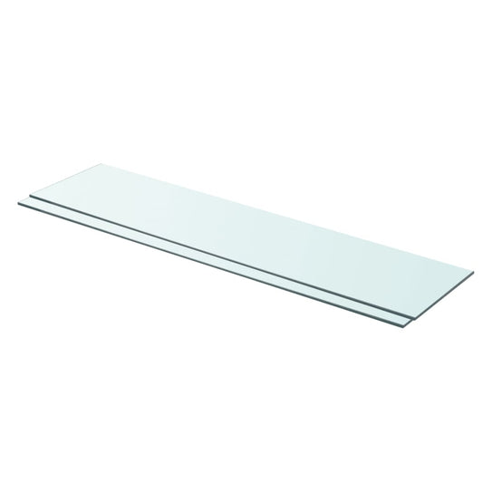 Shelves 2 pcs Panel Glass Clear 90x20 cm