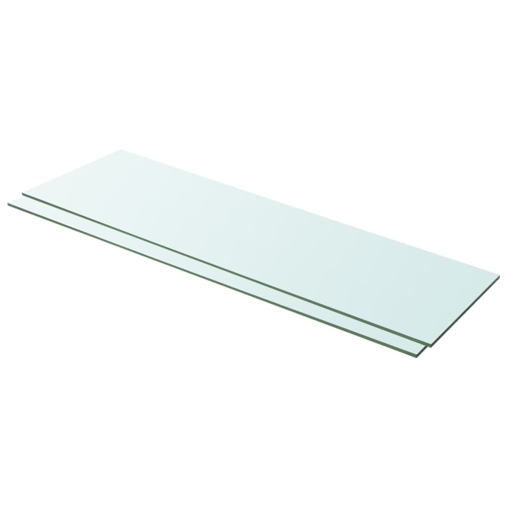 Shelves 2 pcs Panel Glass Clear 100x30 cm