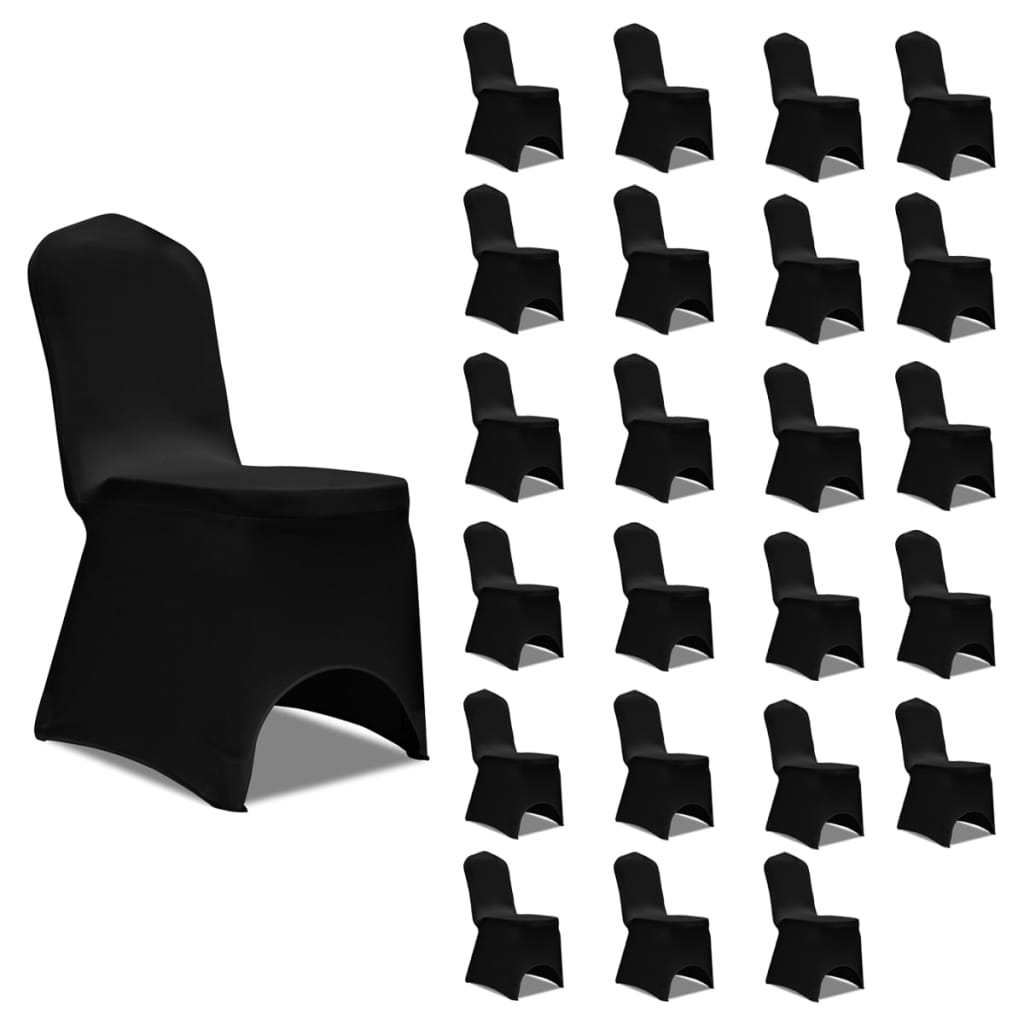 Chair Cover Stretch Black 24 pcs