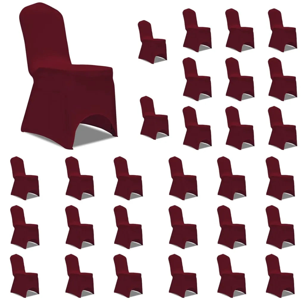 Chair Cover Stretch Burgundy 30 pcs